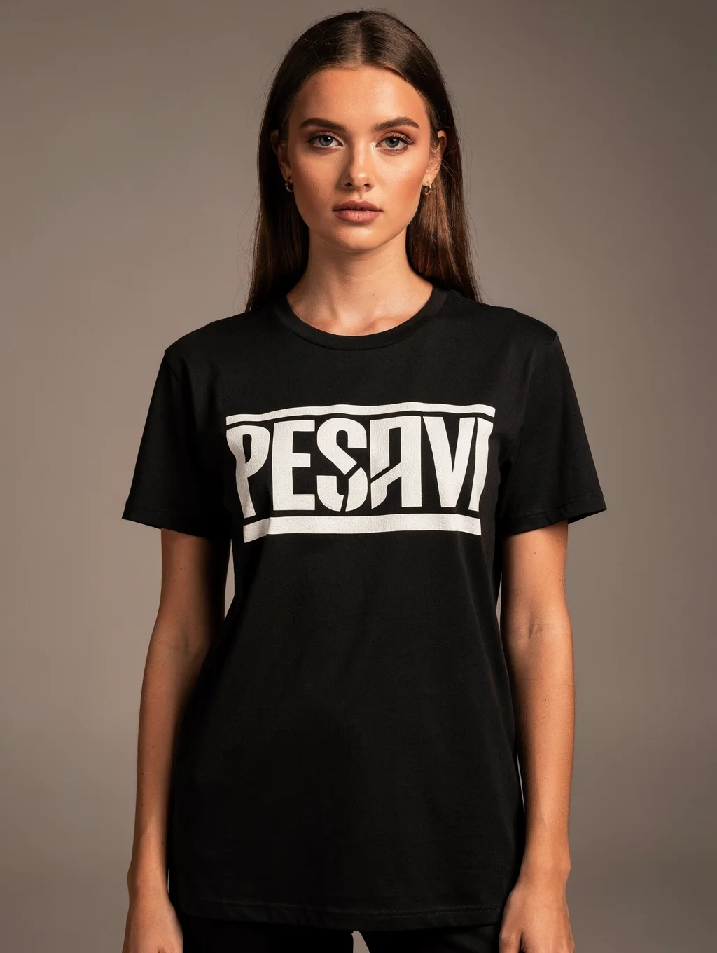 Playera negra con estampado DTF de alta definición y textura nítida